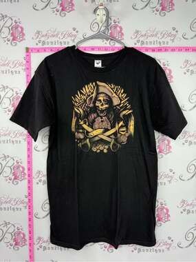 TEE FURY Black Pirate Skull Graphic Tee - Unbranded